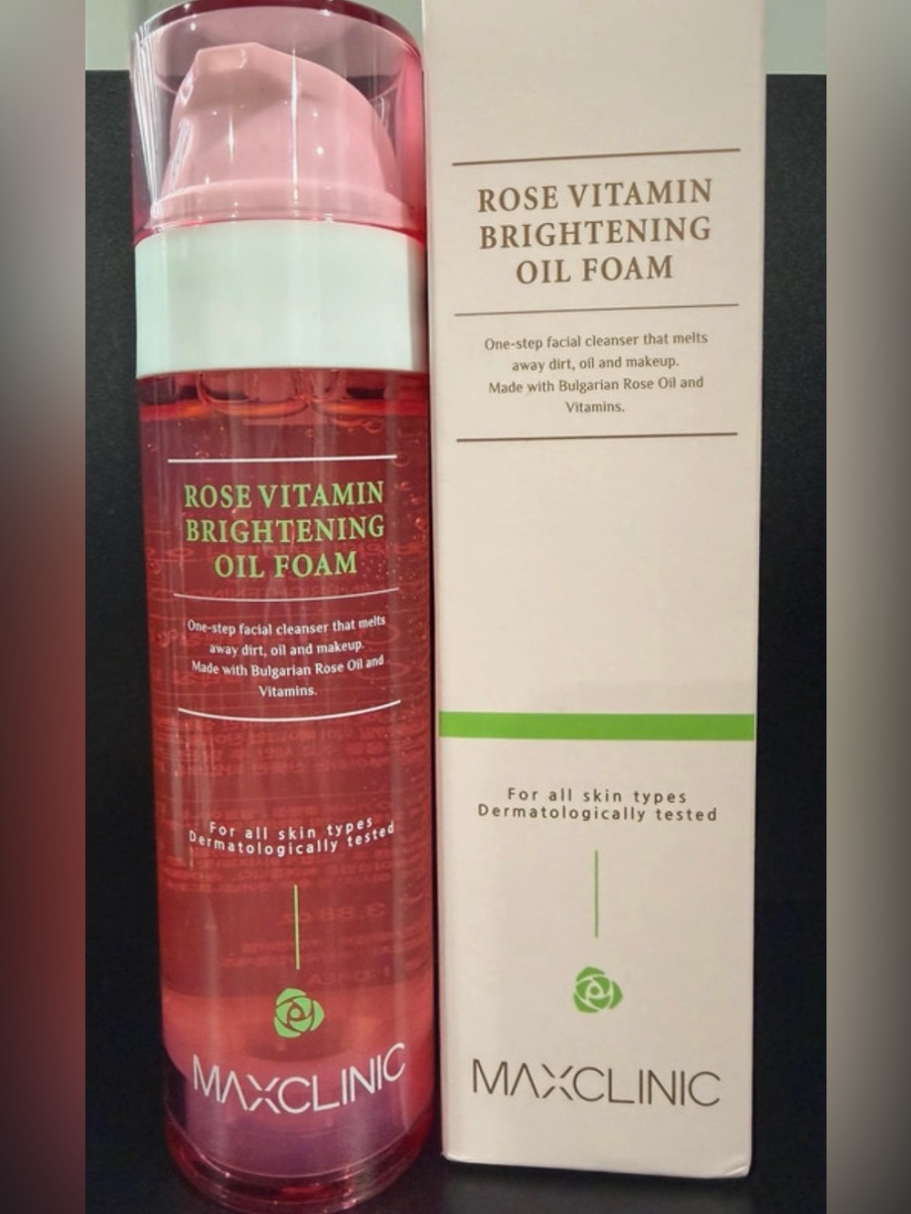 MAXCLINIC Rose Vitamin Brightening Oil Foam Cleanser 3.88 oz NEW